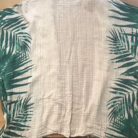 American Eagle AERIE Palm Leaves Beach Cover Up Open Front Kimono One Size - Picture 13 of 16